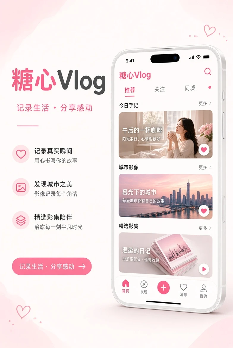 糖心Vlog APP主题原创影像插画